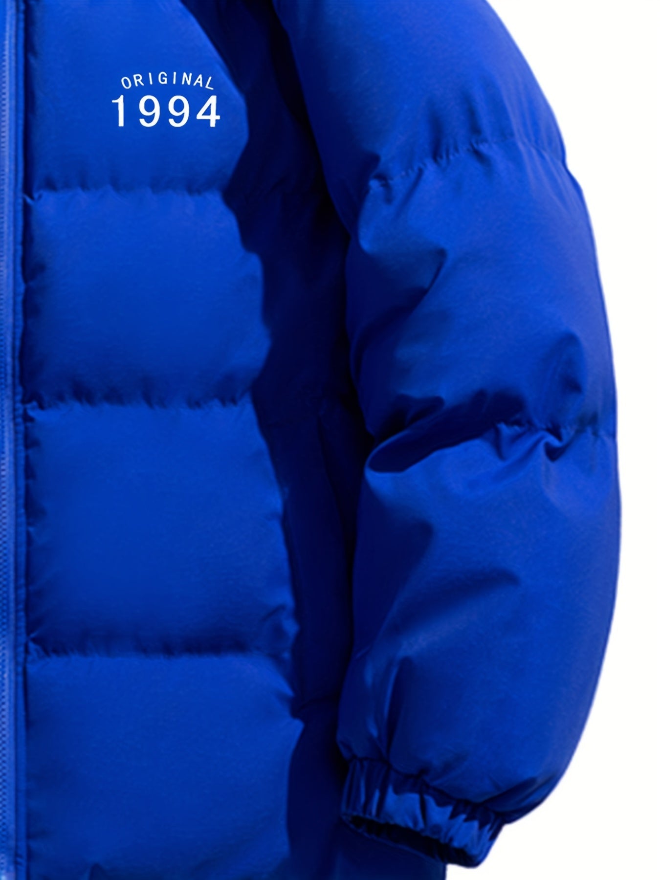 Men's Casual Cotton Padded Jacket Zip Up Solid Warm Coat