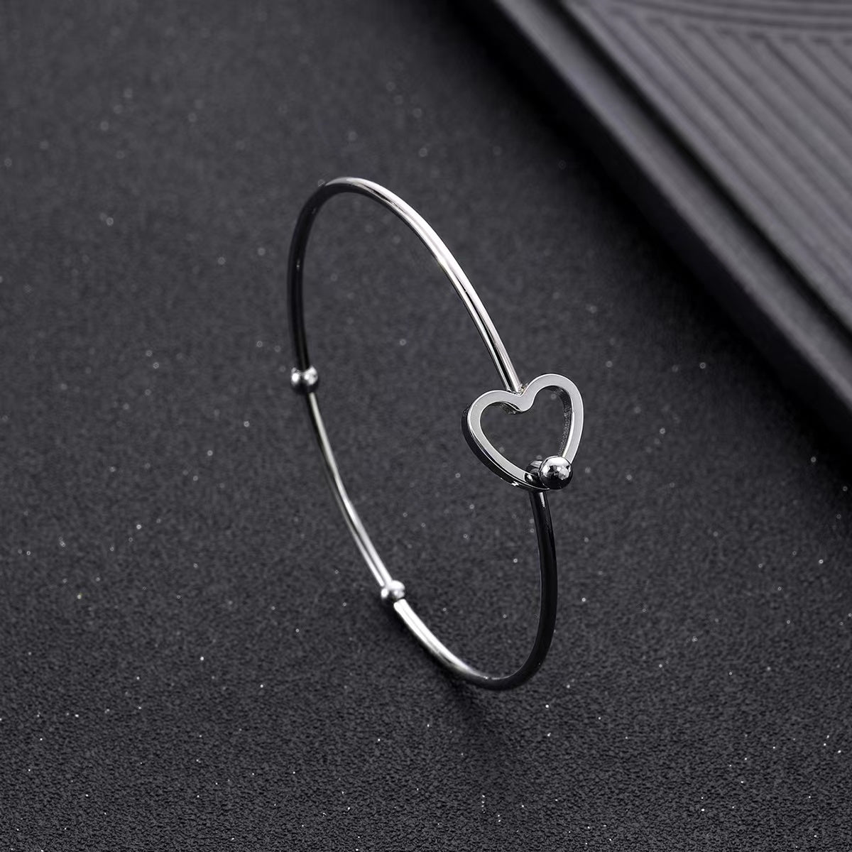 Heart Stainless Steel Wire Bracelet Opening Adjustable DIY Jewelry