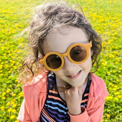 Girls Round Frame UV Protection Sunglasses For Children