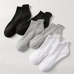 6 Pairs Solid Sports Socks Women's Stockings