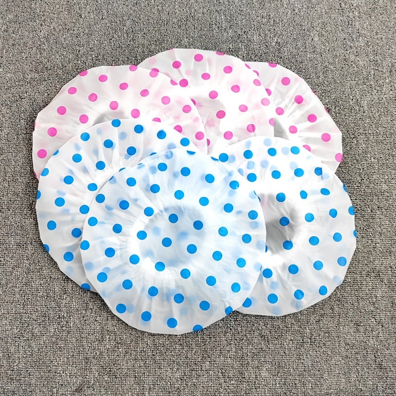 3-pc Waterproof Shower Cap w/ Elastic Band, Flower Print - Salon & Spa Use