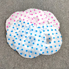 3-pc Waterproof Shower Cap w/ Elastic Band, Flower Print - Salon & Spa Use