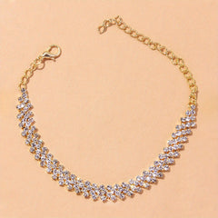 Rhinestone Inlaid Chain Anklet for Wedding