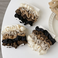 5pcs Solid Silk Hair Scrunchies for Women Girls Soft Elastic Scrunchie