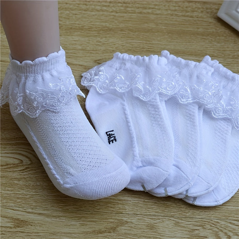 Kids Lace Socks Girls Cotton Mesh Princess Short Socks