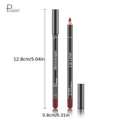 Pudaier Lip Liner Waterproof Long Lasting Crayon 12 Colors