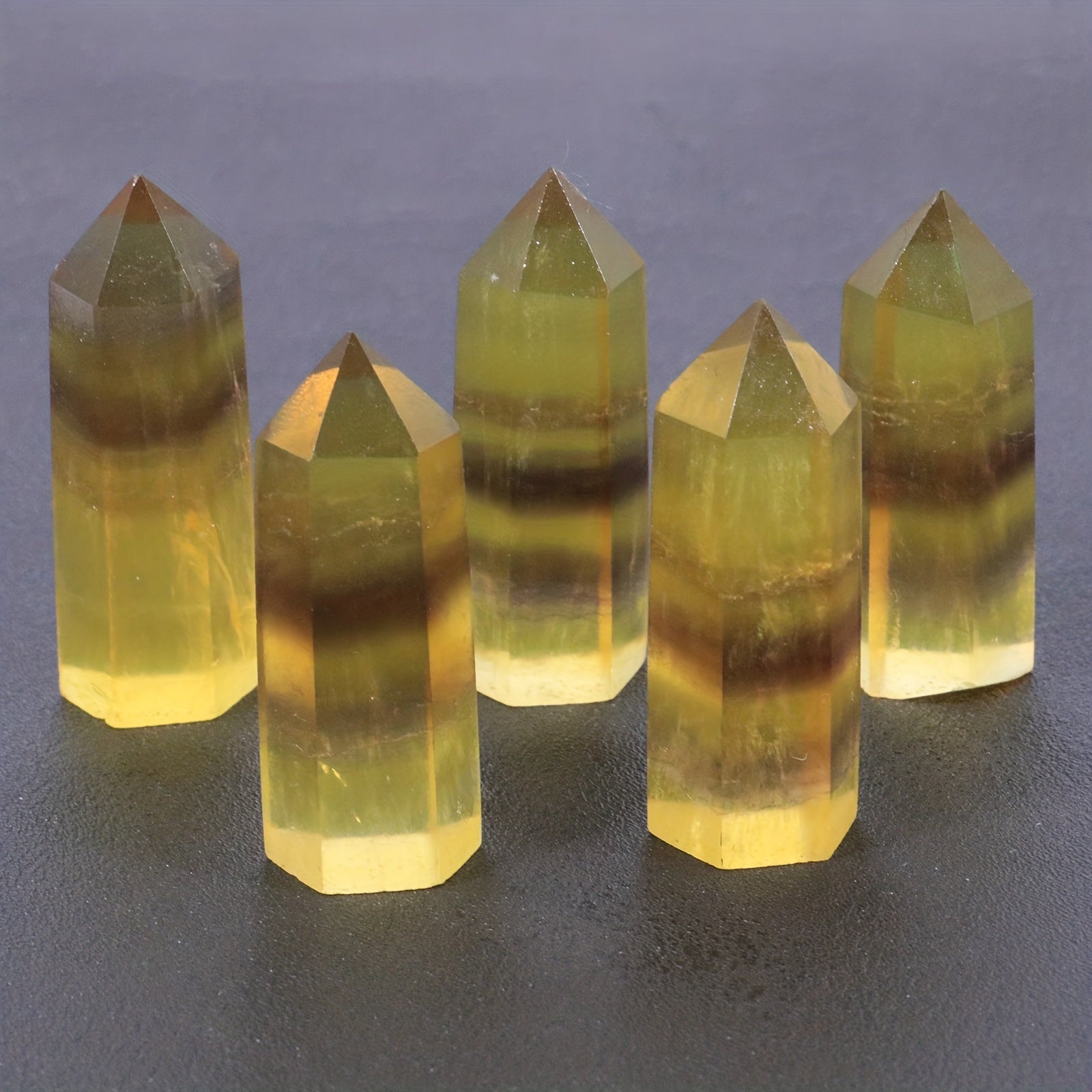 Small Yellow Fluorite Tower Natural Gemstone Lucky Gift Polished Point