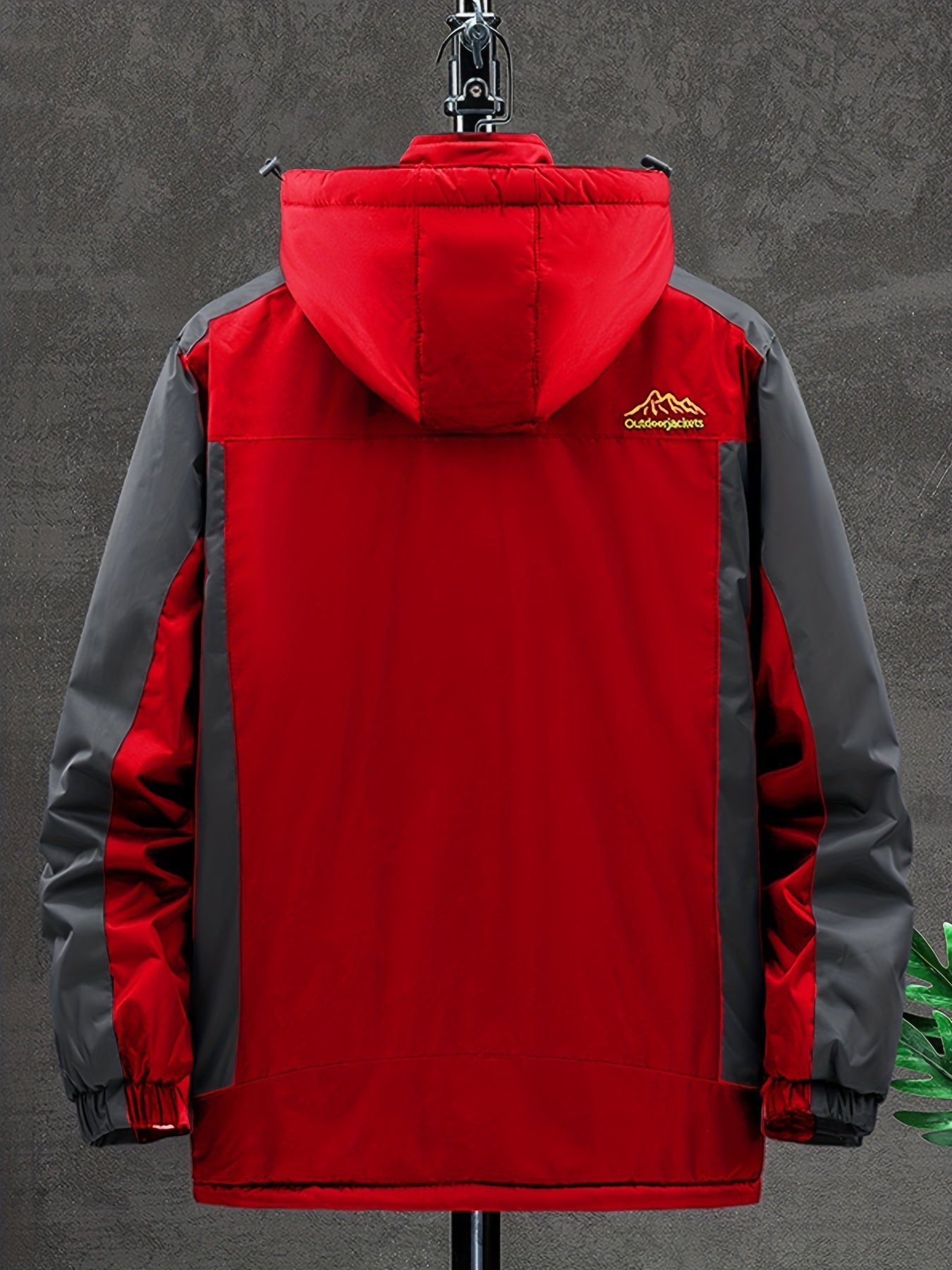 Men's Winter Hooded Jacket Thick Plush Ski Coat Windproof Waterproof