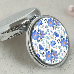 Floral Round Pill Box 3 Compartments Portable Medicine Organizer