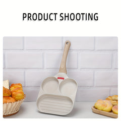 3 Holes Frying Pan Non Stick Cast Iron Skillet for Gas Stove Top