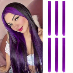 6pcs Red Hair Extensions Clip In 50 8 Cm Long Straight Heat Resistant Girls