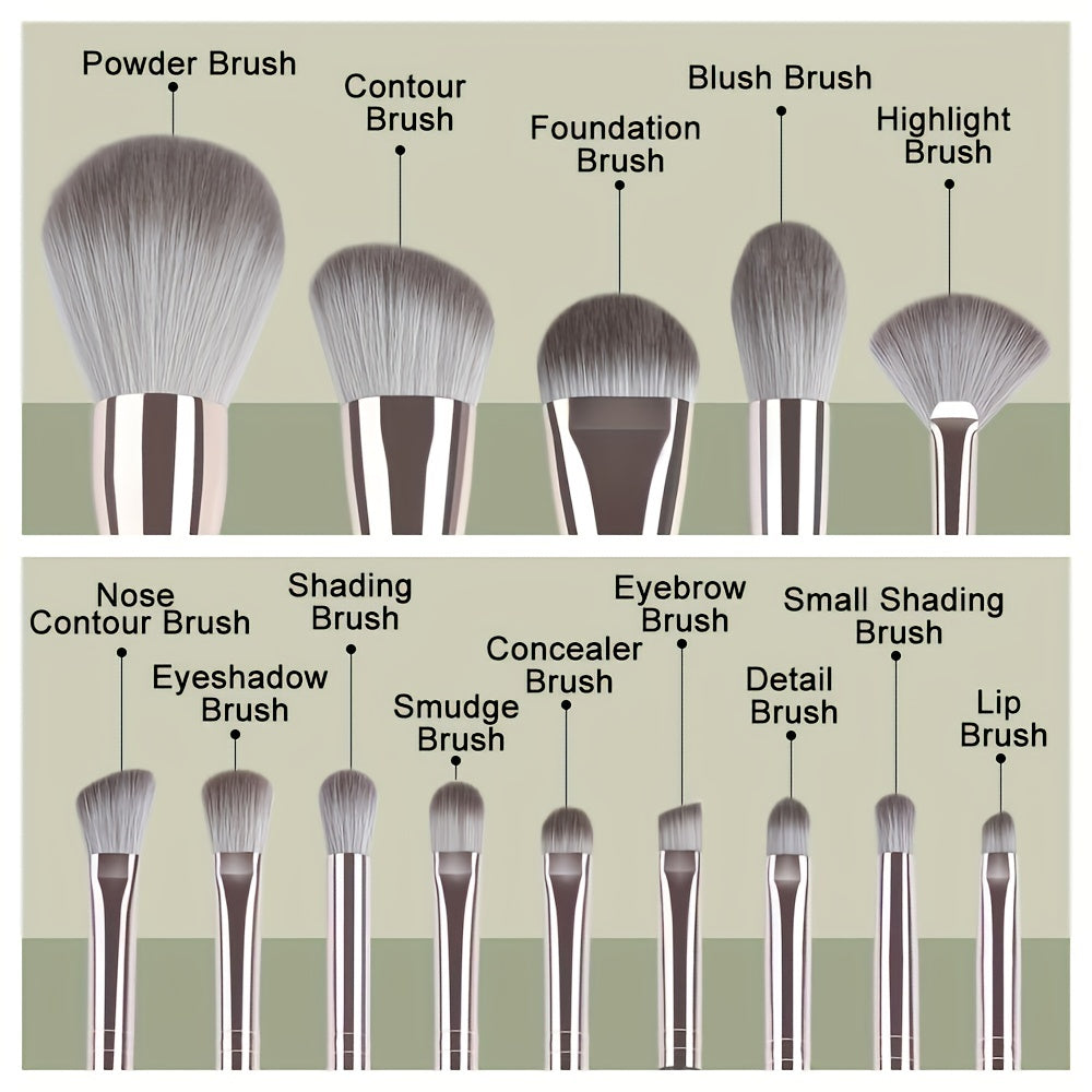14Pcs Makeup Brushes Soft Fluffy Cosmetic Powder Eye Shadow Foundation