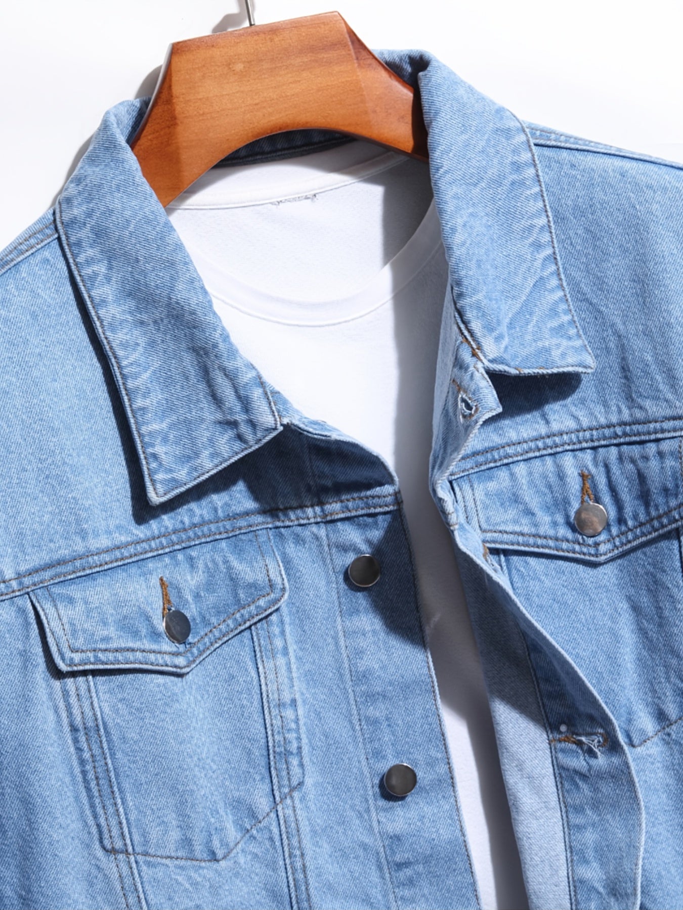 Men's Crane Embroidered Denim Jacket Hip Hop Style