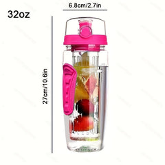 32oz Portable Plastic Water Bottle with Tea Drain for Outdoor Sports