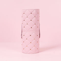 Rivets Studded Cosmetic Brush Travel Case Portable Makeup Brush Holder Cup