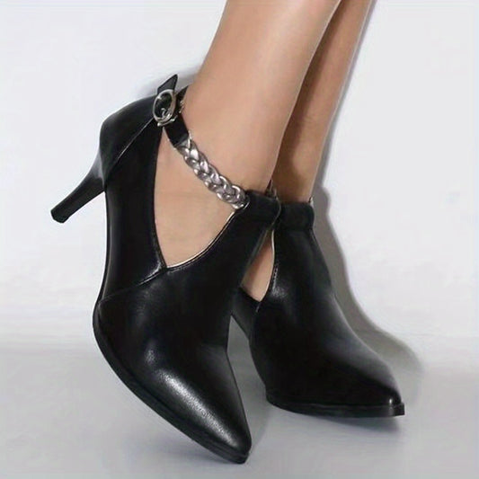 Women's Chain Buckle Strap Stiletto Heels