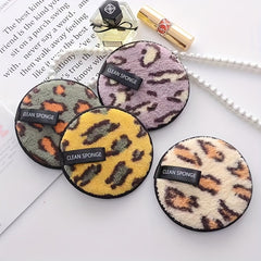 2pcs 4pcs Reusable Makeup Remover Pads Leopard Cleansing Facial