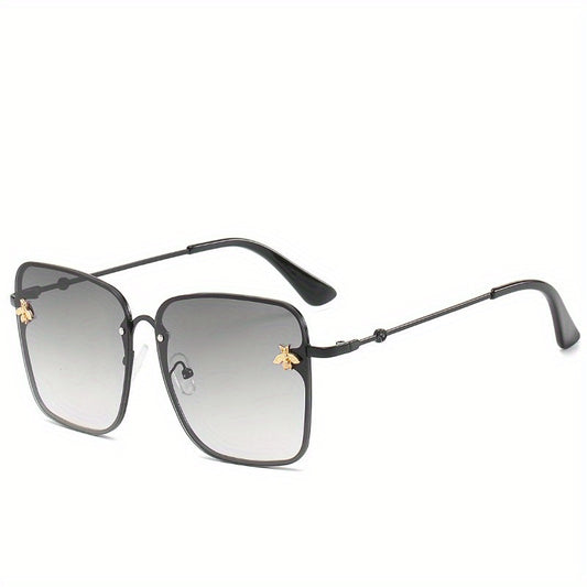 Honeybee Square Sunglasses Gradient UV400 Metal Glasses