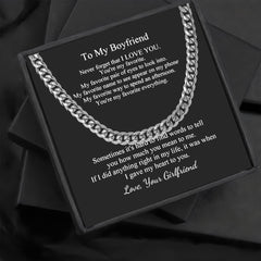 Cuban Chain Link Necklace for Boyfriend Gift Boxed