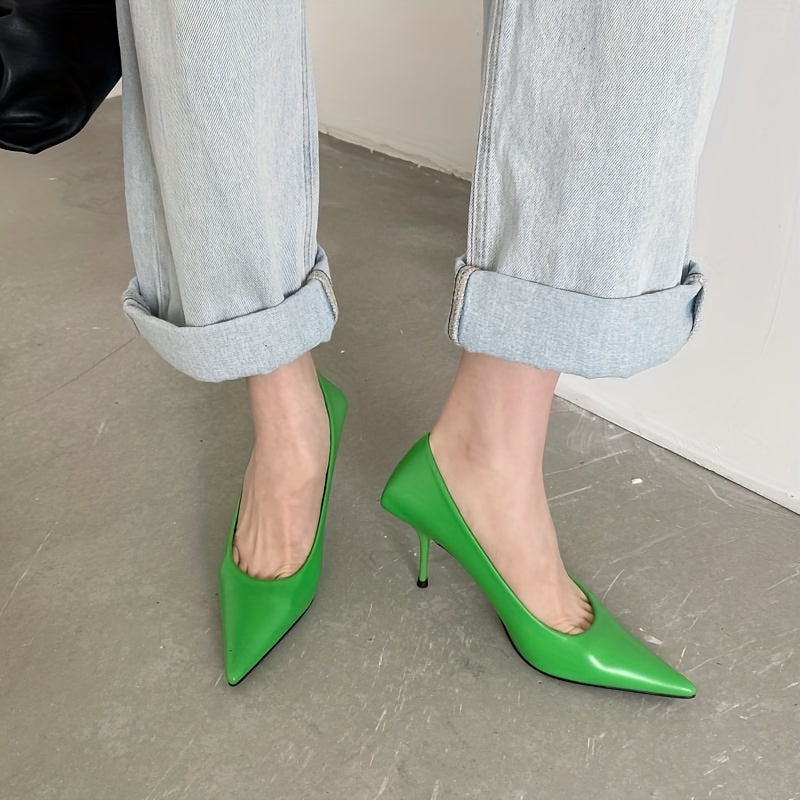 Women's Pointe Toe Stiletto Heels Slip On High Heels OL Style Pumps