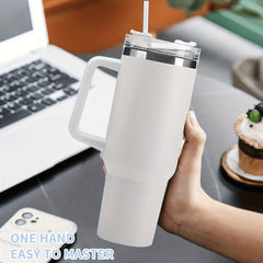 40oz Stainless Steel Travel Cup with Handle - Keeps Drink Cold