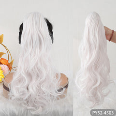 Long Curly Wavy Ponytail Extensions Synthetic Clip In Hair Extensions