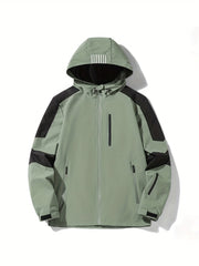 Men's Waterproof Hooded Windbreaker Jacket Zip Up Coat