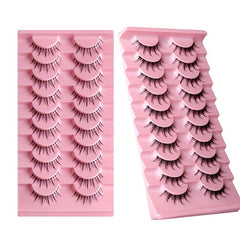 10 Pairs Cat Eye Lashes w/ Transparent Stems