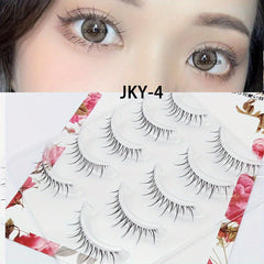 5 Pairs Natural False Eyelashes Lightweight Cosplay Wispy Lashes Extension