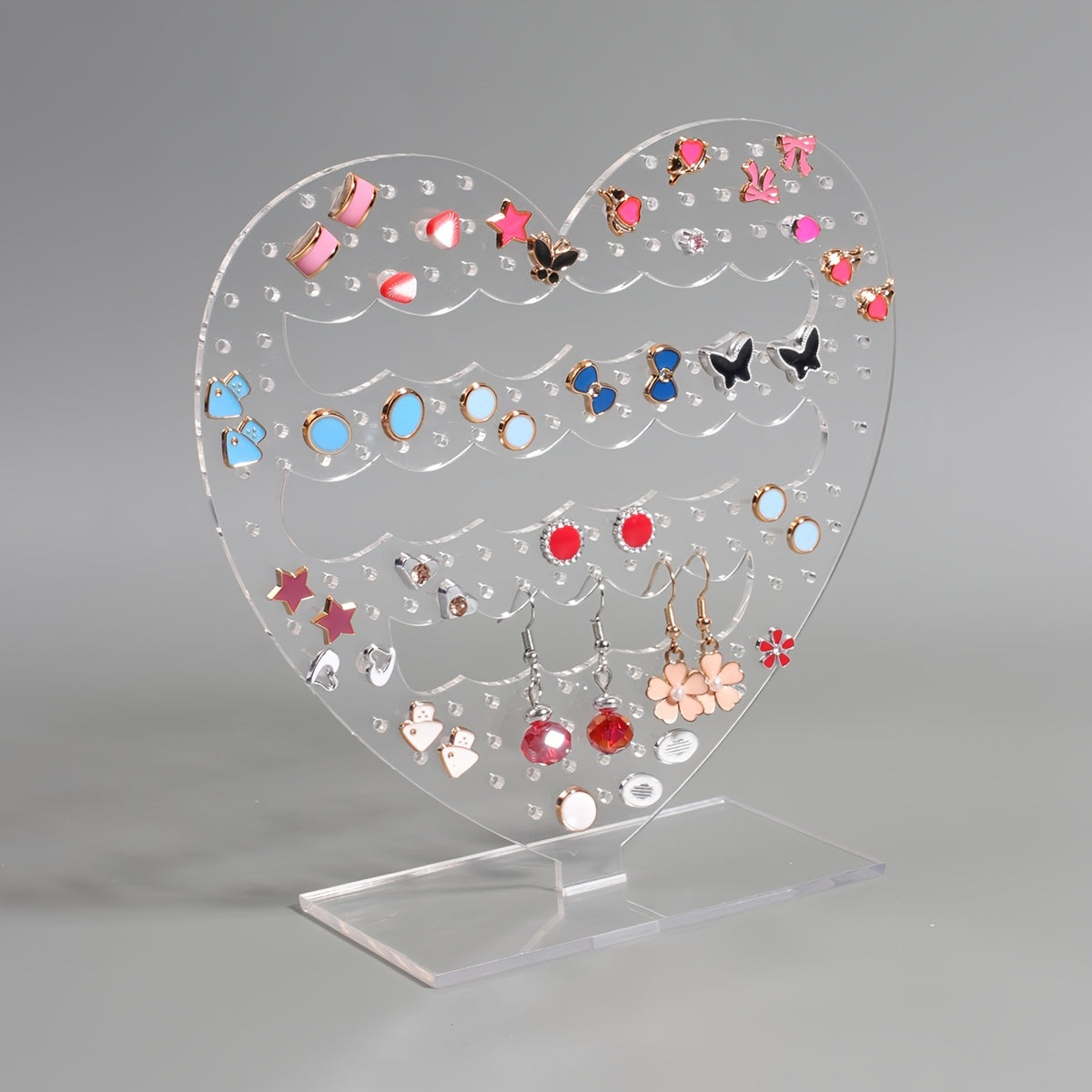 Romantic Hollow Heart Earring Storage Holder