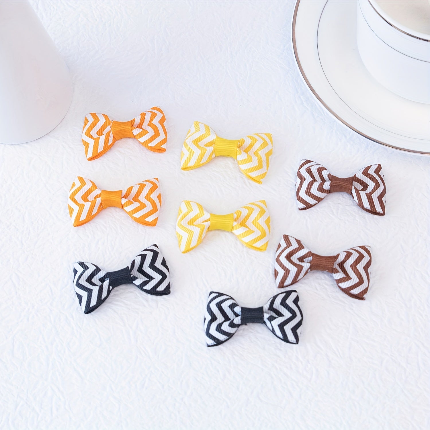 32pcs Children's Bow Hair Clips Mini Small Striped Webbing Hair Accessories