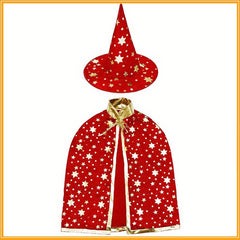 Kids Halloween Cosplay Cape & Hat Set