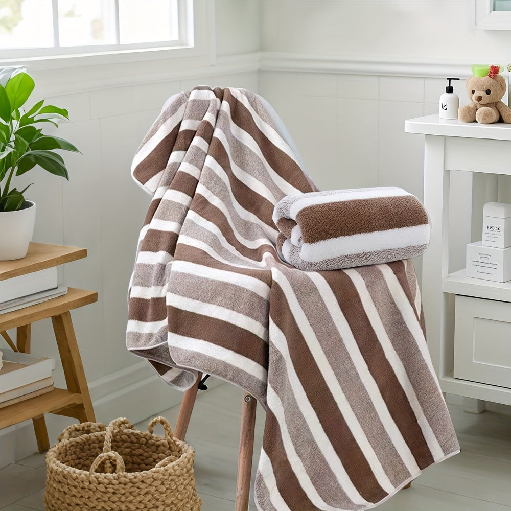 4-Piece Bath Towel Set, Soft and Absorbent, Light Beige