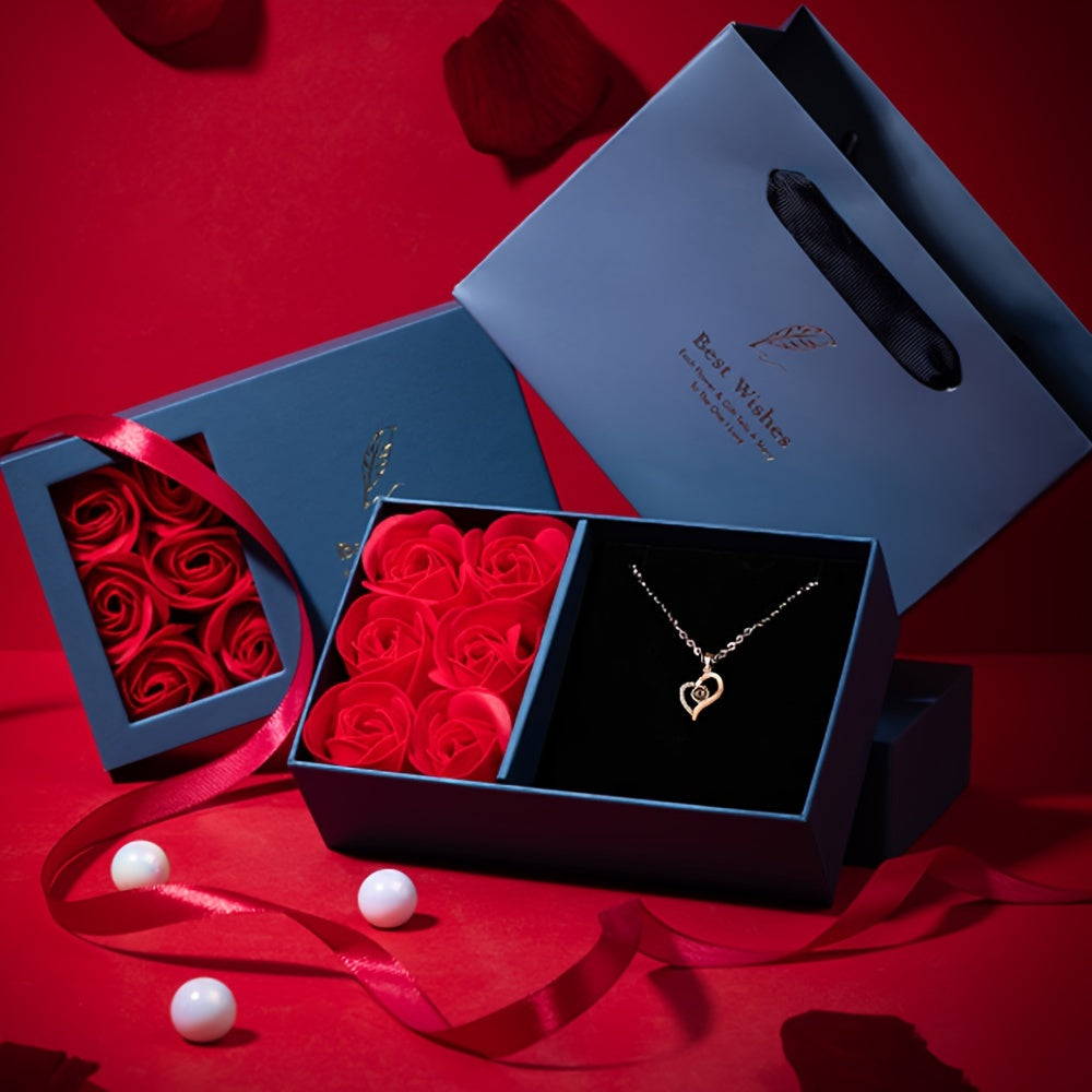 I Love You Necklace in 100 Languages - Anniversary Mother's Day Gift