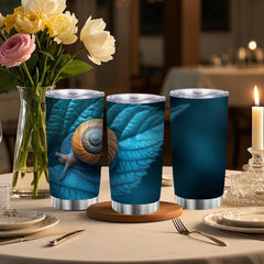 20oz Stainless Steel Insulated Mug Leaf Snail Portable Leakproof Office Travel