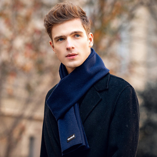 Men's Woolen Scarf Long Warm Winter Soft Pure Skin Friendly Cashmere