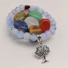 7 Chakras Natural Polished Stones Healing Crystals Bracelet Set