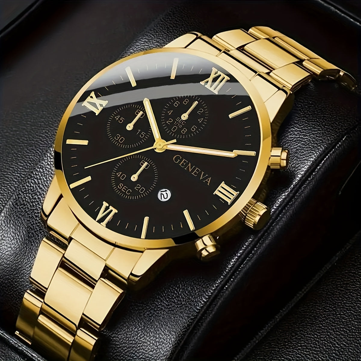 Men's Quartz Watch & Bracelet Set