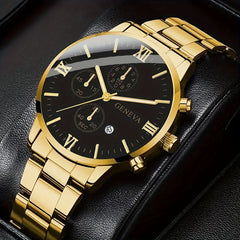 Men's Quartz Watch & Bracelet Set