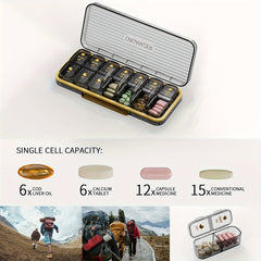 Portable 14 21 Cell Travel Pill Organizer for Hiking Camping Vitamin Holder