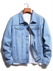 Men's Crane Embroidered Denim Jacket Hip Hop Style