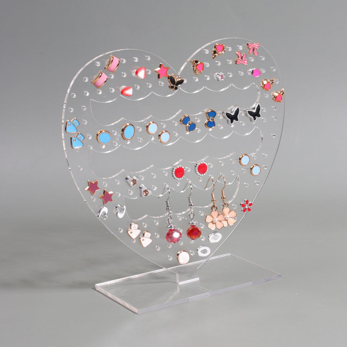 Romantic Hollow Heart Earring Storage Holder