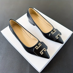 Women's Chunky Low Heels Pointed Toe Slip On Shoes