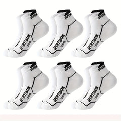 6 Pairs Letter Print Sports Short Socks Women's Stockings