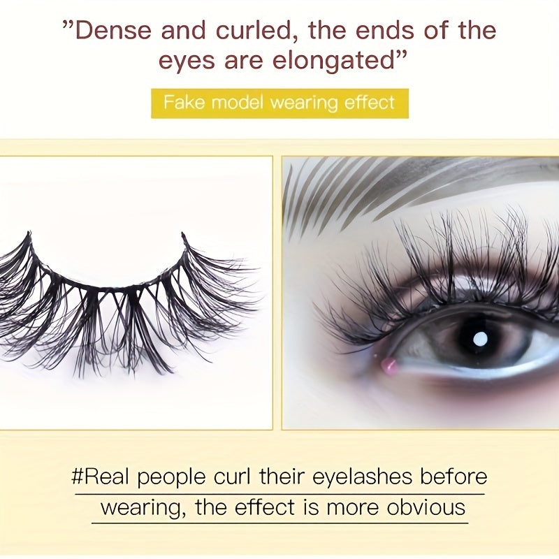14 Pairs Natural Fluffy False Eyelashes Soft D Curl