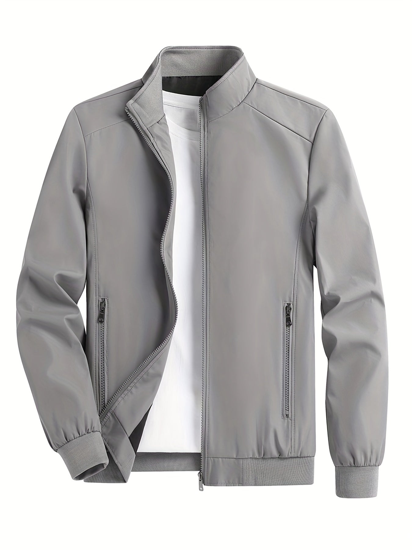 Men's Lightweight Stand Collar Zipper Jacket
