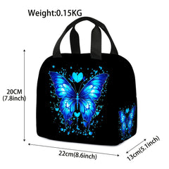 Butterfly Insulated Lunch Bag - Leakproof Handbag for Travel