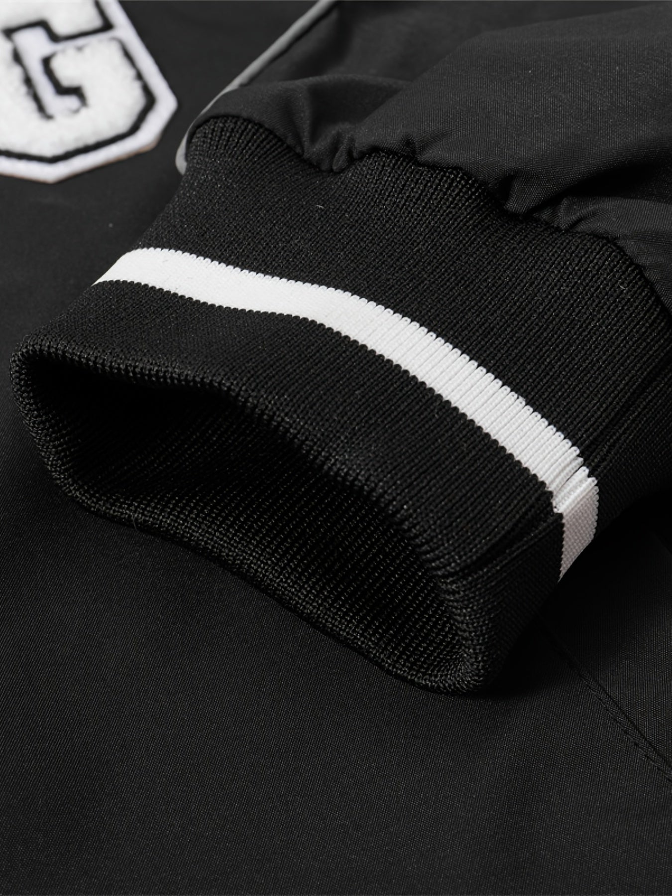 Bottom Stripe Varsity Jacket Men's Casual Baseball Collar Button Up Jacket