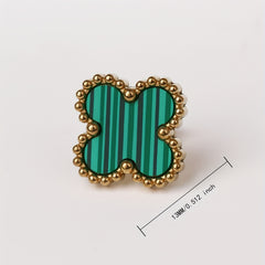 4 Leaf Clover Stud Earrings Minimalist Style Stainless Steel 14K Plated