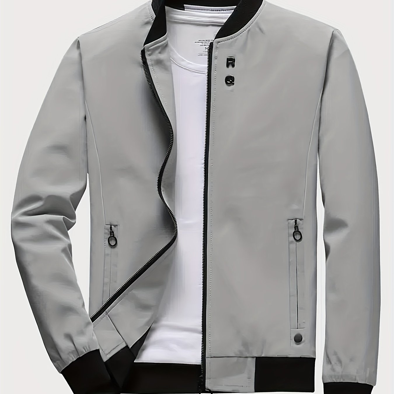 Men's Slim Varsity Zipper Jacket for Spring/Autumn